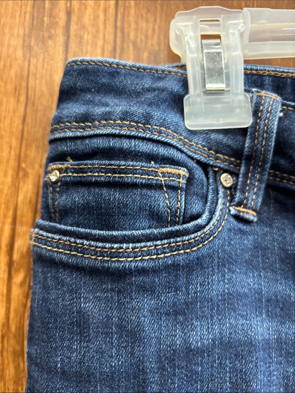 White House Black Market Dark Blue Flare Jeans - Picture 4 of 6